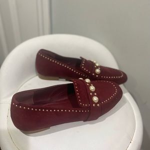 Wine Colored Jeweled Loafers
